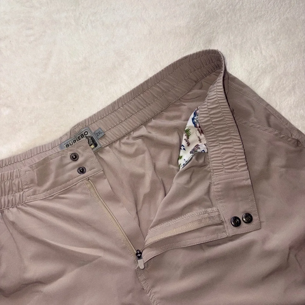 BURLEBO Everyday Shorts Mens 2XL Tan Performance Duck Pockets 8